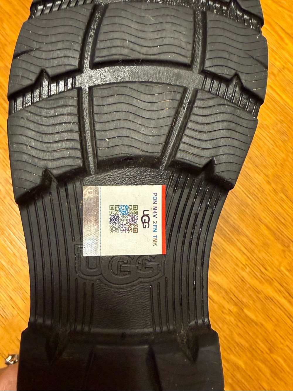 UGG Black Ankle Boots with White Fleece Lining - Picture 4 of 7